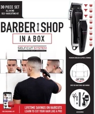 Barber shop in a box 30 PC Complete Home Haircut Men Cordless Hair Clippers Kit