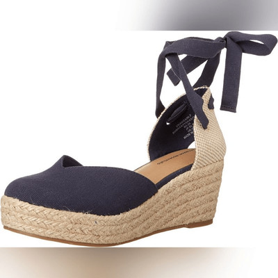 (75-3730)  Amazon Essentials Women's Mid Wedge Espadrille Sz 6