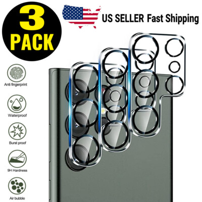 3 Pack Camera Lens Protectors For Samsung Galaxy S23 Ultra S23 Plus 9H Tempered