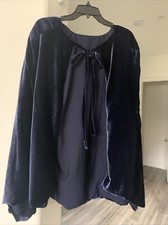 Costume Royal Blue Velour Cape W/ Arm Holes- One Size