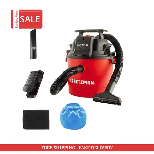 CRAFTSMAN 2.5-Gallons 2-HP Corded Wet/Dry Shop Vacuum with Accessories Included