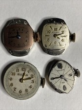Lot Of 4 Vintage Ladies Manual Wind Watch Movements - Bulova For Repair