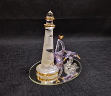 Vintage Handmade Glass Blowers of Manitou Lighthouse Sailboat Seagull Mirrored