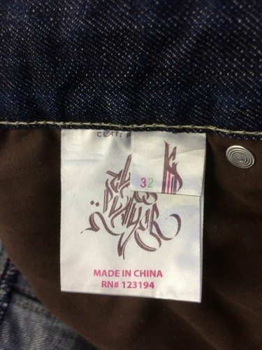 Pantalones de mezclilla azules cómodos bordados pierna recta Class Player talla 32 - Imagen 8 de 9