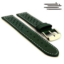 Genuine Leather Perforated Watch Strap Rally Racing 18 20 22 RIDER MM