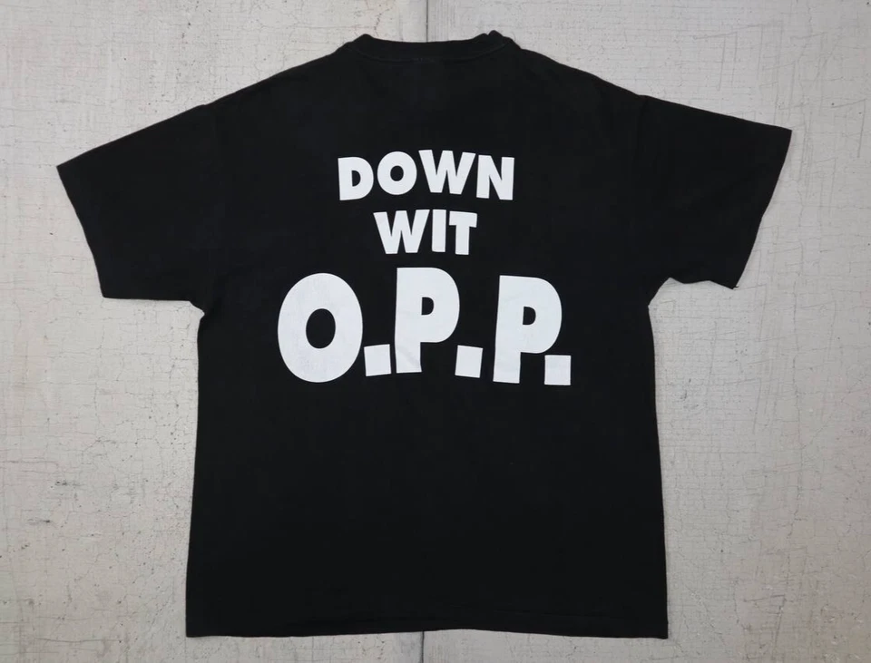 Винтажная футболка 1991 Naughty by Nature L OPP промо футболка Tommy Boy рэп хип-хоп - Изображение 2 из 4