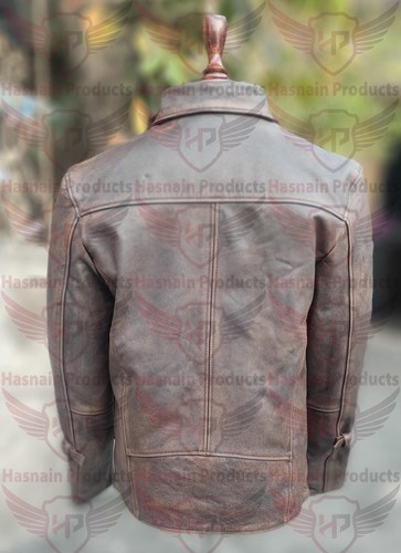 Rindslederjacke Herren Four Seasons Motorrad Lederjacke schmale Passform - Bild 4 von 5