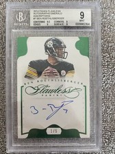 BGS 9/10 2014 Panini Flawless Auto Ben Roethlisberger 1/5!  Steelers HOF!