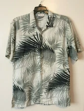 100% Linen Andrews Inc Glendora 1468 Men's Button Down Shirt Short Sleeve Sz L