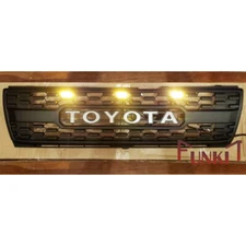 Upgrade Front Grille For Tacoma 1997-2000  Bumper Grill Matte Black W/3LED Light