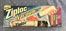 ZIPLOC Vacuum Starter Kit Hand Pump With 3 Freezer Quart Bags Discontinued NEW