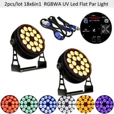 BECEN Lights 18x18W RGBWA UV 6in1 Super Wash LED Par Light DJ Party Stage 2pcs