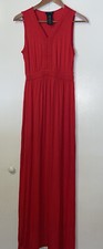 SPENCE  SZ  S STRETCH KNIT V SUPLICE NECK SHEATH MAXI DRESS EUC