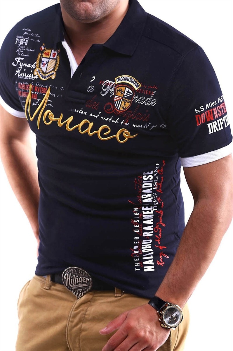 Herren Poloshirt Kontrast Kragen Polo Kurzarm Hemd Sommershirt Polohemd T-Shirt