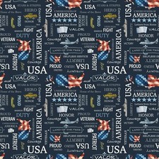 Letters From Home Text Navy From Riley Blake Designs BTY Quilt Fabric