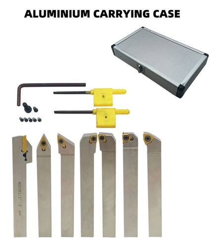 7PC 1/2" Shank Indexable Carbide Lathe Turning Insert Tool Holder Bit Se suit US - Picture 6 of 6