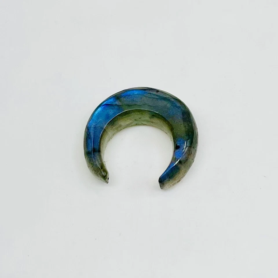 Pinza perforadora de tabique hecha a mano de cristal de labradorita azul natural tamaño 12 g-12 mm Foto 3 de 4