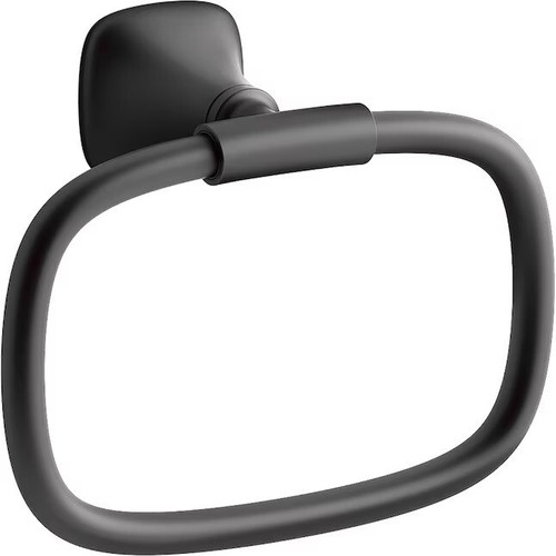 Anello portasciugamani KOHLER scanalatura nero opaco montaggio a parete R28011-BL NUOVO - Foto 2 di 4