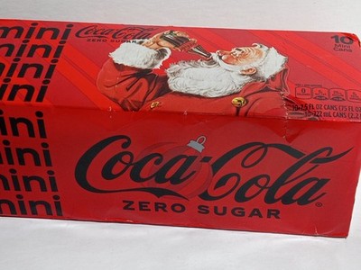 Mini 12 pk 7.5 oz USA 2025 CHRISTMAS SANTA CLAUS Coca Cola Zero Sugar Diet Cans