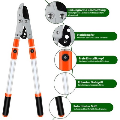 Astschere Getriebeastschere Amboss Baumschere Teleskop 69~97cm Astschneider