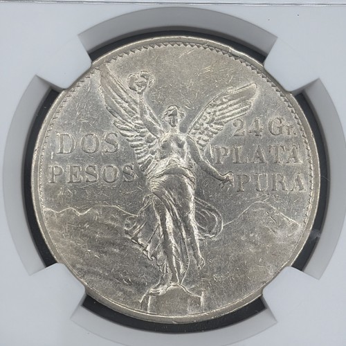 1921 Mexico Silver 2 Pesos Dos Pesos NGC AU Details Cleaned