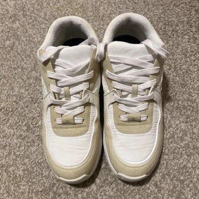 CHANEL COCO MARK Baskets Femme Taille  Blanche Beige Cuir Suede Véritable - Photo 1/4
