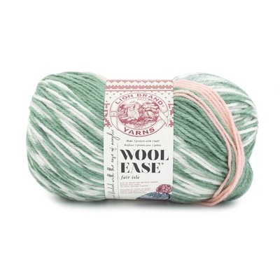 Löwenmarke Wolle-Ease Fair Isle Garn-Salbei/Rosa Salz - 629-211AW
