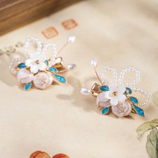Traditional Chinese Hanfu Hair Clip Flower Bow Daily Wear Hair Accessory