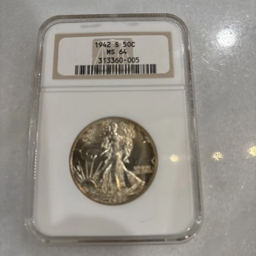 1942-s Walking Liberty Half Dollar MS-64 NGC