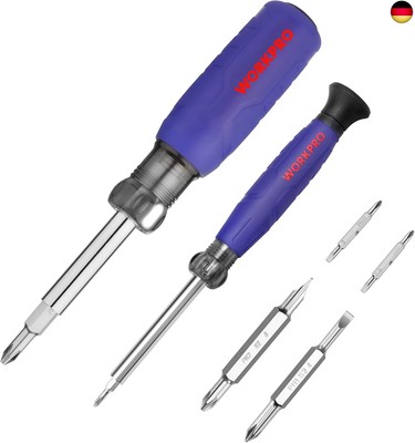 WORKPRO Multi Schraubendreher Set 2 tlg., 6-in-1 Umsteckschraubendreher und
