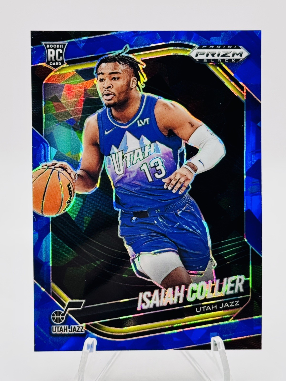 Isaiah Collier 2024-25 Panini Prizm Black #32 Blue Cracked Ice Prizm /125 RC