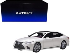 Lexus LS500h Sonic White Metallic with Crimson and Black Interior 1/18 Model Ca