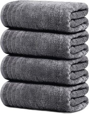 Pack of 4 Extra Large Bath Towels 30 x 60 Inches 100 Cotton Larger Lighter