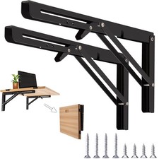 2-20x Folding Shelf Brackets Steel Heavy Duty Bench Table Worktop Wall Hinge UK