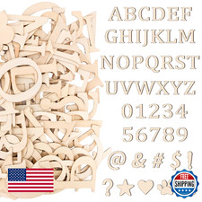 128 Pcs 5 Inch Wooden Letters for Crafts Small Wood Alphabet Letters Numbers and