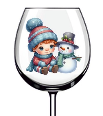 12x bunte Weihnachten Baby Vinyl Aufkleber Abziehbild Becher Weinglas Flasche Tasse