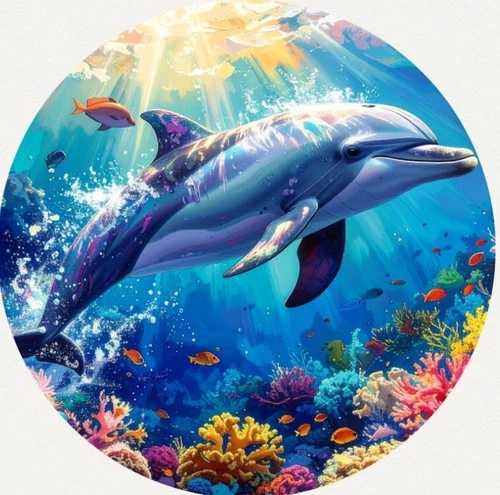 Hayleybug 1 oz Song of the Sea Dolphin silver Round w/ COA mintage 15
