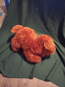 Gund Brown Puppy Dog Fluffy Plush 13" Laying Down Stuffed Animal