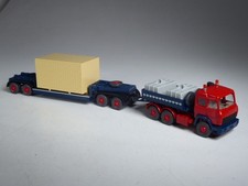 (YG-45) Wiking Umbau Modell Iveco Tieflader Hängerzug mit Ladung