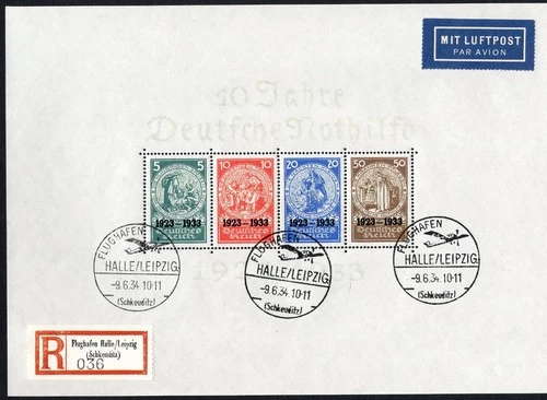 1933 NAZI Germany Nothilfe SS Block FDC Reproduction Stamp sv