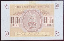 TRIPOLITANIA LYBYA PM5 50 Lires 1944 Nice Note