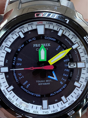 CASIO PRO TREK MANASLU PWX-8000T-7JR Analog Titanium Silver Men's Watch w/Box
