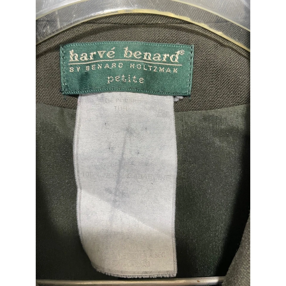 Harve Benard Skirt Suit Petite Olive Green Blazer Pencil Skirt Set - Image 3 of 3