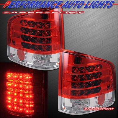 Pair Red Clear LED Taillights for 1994-2004 Chevrolet S10 Pickup GMC Sonoma