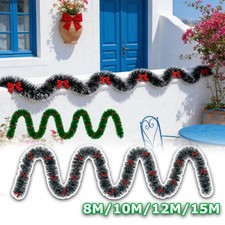 8/10/12/15m Tannengirlande mit Schleifen Girlande für Gartenparty, Marktstand