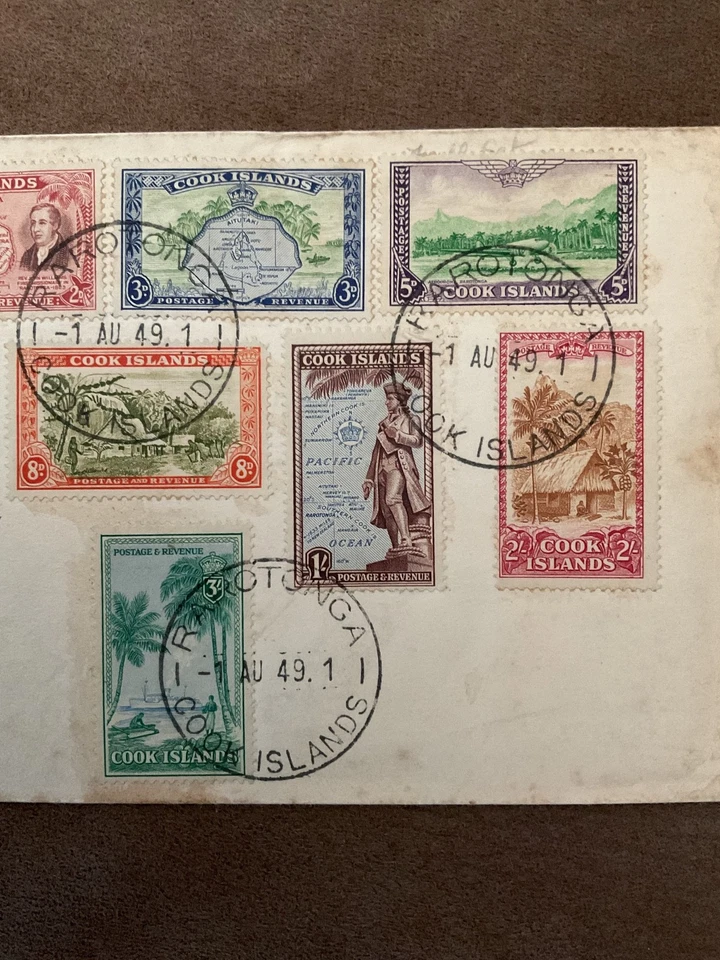 COOK ISLANDS 1949-61 PICTORIALS complete set SG 150-159 Sc 131-140 VF FDC COVER - Image 3 of 4