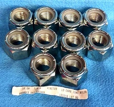HEX LOCK NUT 7/8" - 9 STEEL LO CARB ZINC WITH NYLON INSERT  (LOT OF 10)