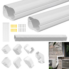 For Mini Split/Central Air Conditioner Decorative PVC 3" W Line Set Cover Kit