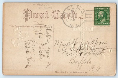 1910 Easter Holy Cross And Flowers DPO (1888-1911) Malmo North Carolina Postcard