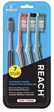Reach Advanced Design Toothbrush, Firm 7 Count Pack of 1 , Multicolor